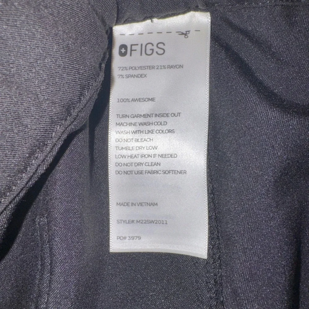 FIGS Mens Pisco Slim Scrub Pants Black Technical Collection M22SW2011 Size S